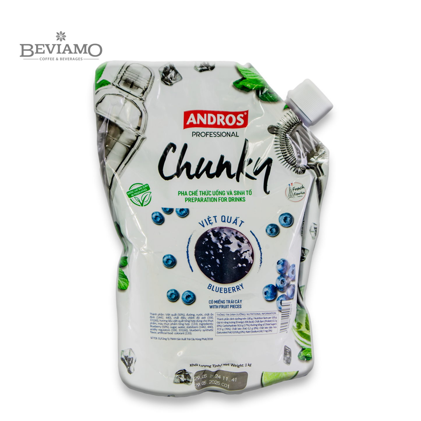 Andros Professional Blueberry Chunky 1kg